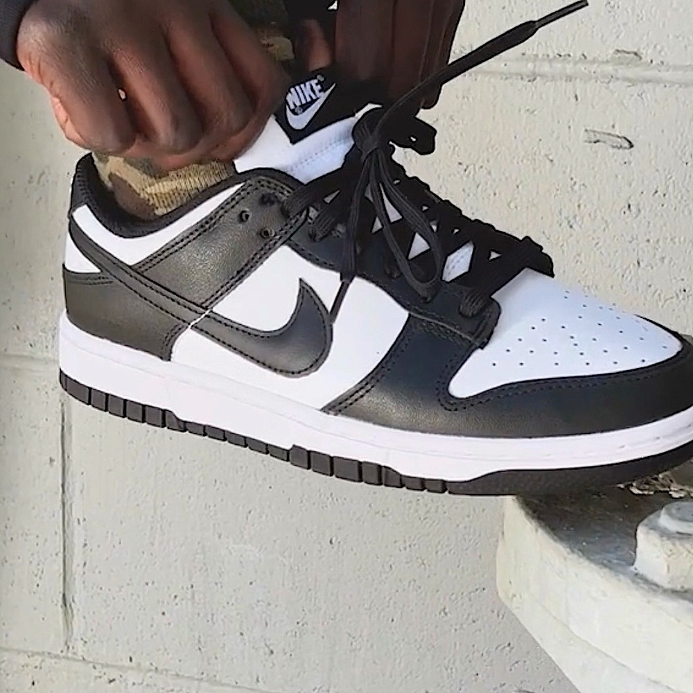 Nike Dunk Low Retro in Black & White (Panda) Classic Low-Top Nike Dunk Sneakers - Picture 3 of 16